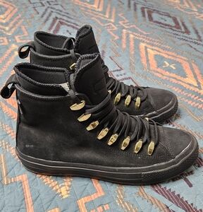 Converse Black and Gold High-Top Weatherproof Shoes